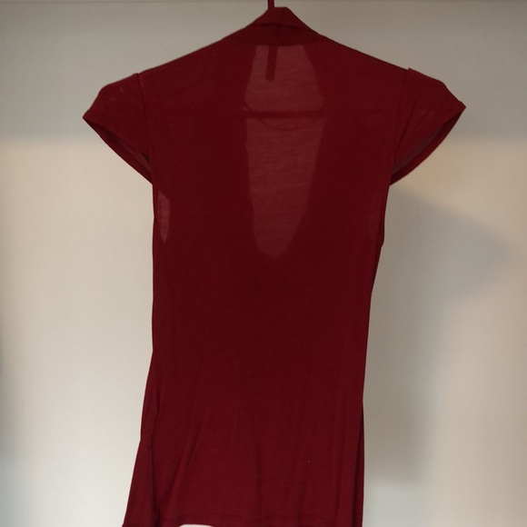 Red Blouse from Naf Naf with Front Tie and Ruffles - Picture 6 of 10